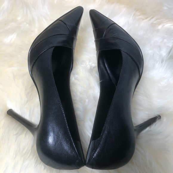 ALDO black leather pointed toe pump 6 - Picture 4 of 5